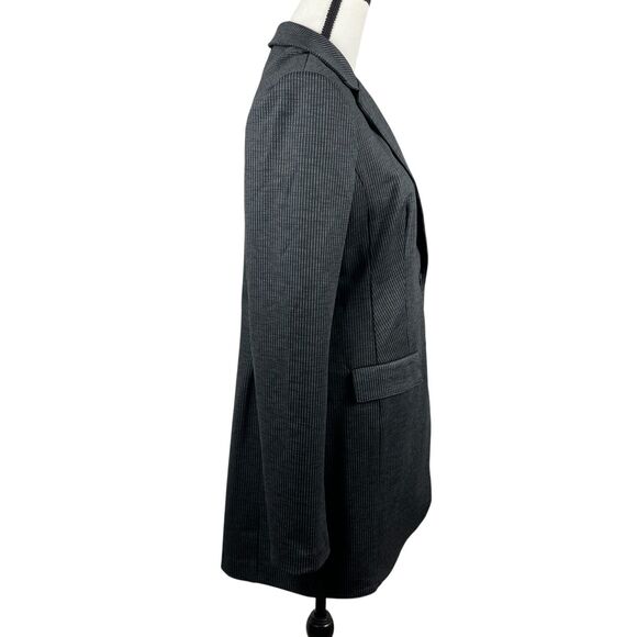 Bailey 44 Women's Peter The Great Blazer Jacket Size Large Black Gray Striped - Picture 8 of 16